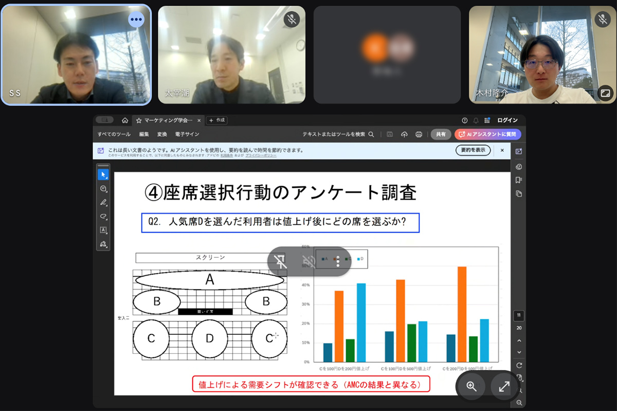 オンライン発表の様子 オンライン発表の様子